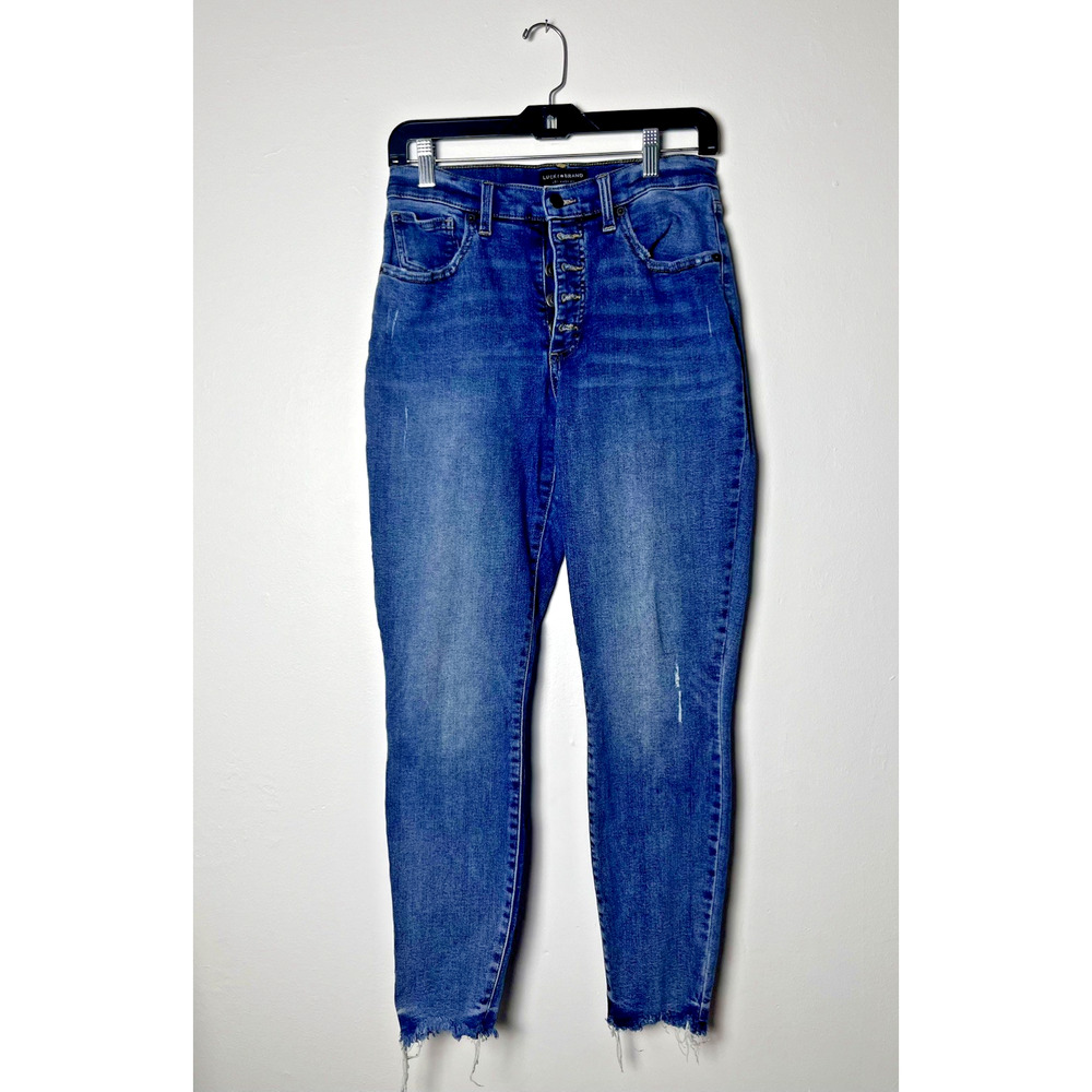Lucky Brand Women's High Rise Skinny Bridgette Button Fly Frayed Hem Jeans Sz8